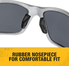 DEWALT DPG112-1D Miter™ Premium Vented No-Slip Safety Glasses – Clear Lens – Vented Frame & Lenses – Rubber Temples & Nosepiece – 1 Pair